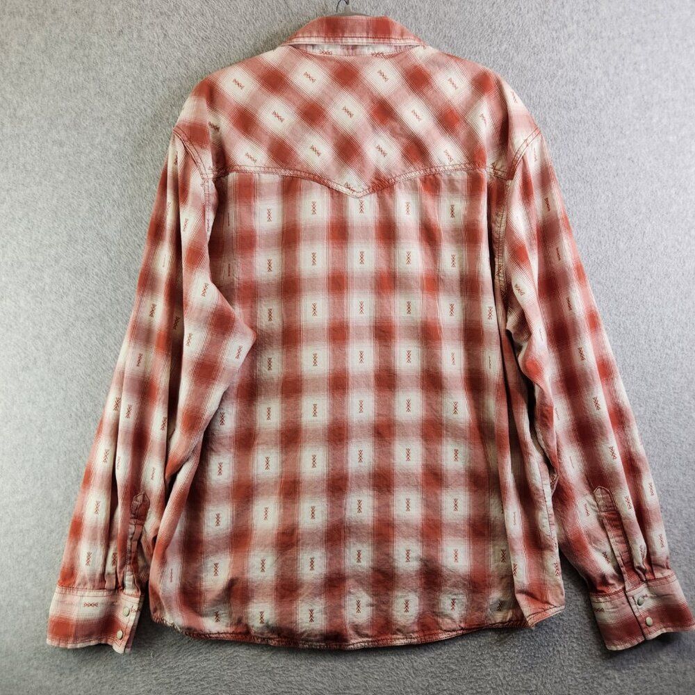 Wrangler Shirt Mens XXL Red Plaid Retro Premium Pearl Snap Yoked Rodeo Ranch - Picture 11 of 12